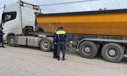 Bodrum'da hafriyat kamyonları ve beton mikserleri denetlendi