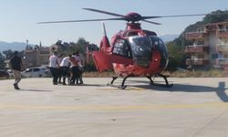 Muğla'da ambulans helikopter asfiksi tanısı konulan hasta için havalandı