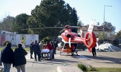 Muğla'da ambulans helikopter vücudunun büyük kısmı yanan çocuk için havalandı