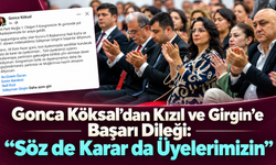 Gonca Köksal’dan Kızıl ve Girgin’e Başarı Dileği