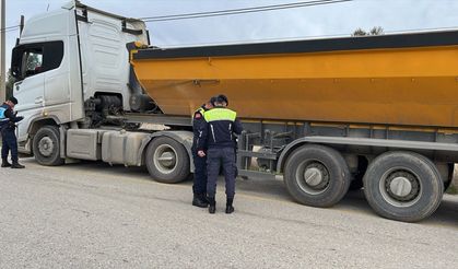 Bodrum'da hafriyat kamyonları ve beton mikserleri denetlendi