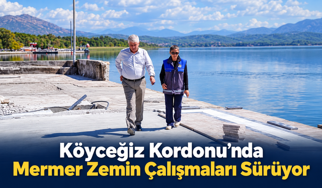Kordonda Mermer Zemin Çalışmaları Sürüyor