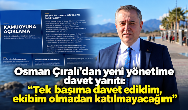 Osman Çıralı’dan yeni yönetime davet yanıtı: “Katılmayacağım”
