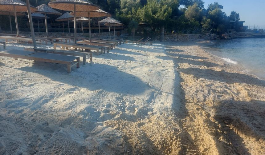 Bodrum'da sahile beyaz kum döken işletmeye idari cezai işlem uygulandı