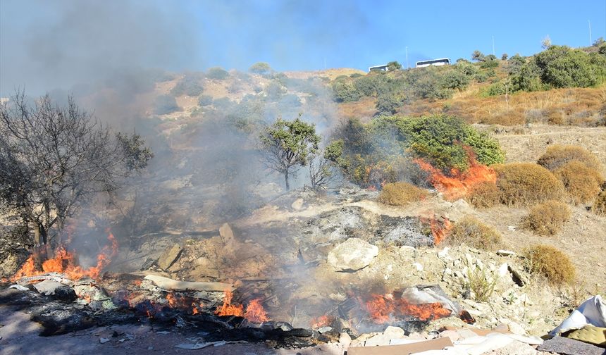 Bodrum'da makilik alanda çıkan yangın söndürüldü