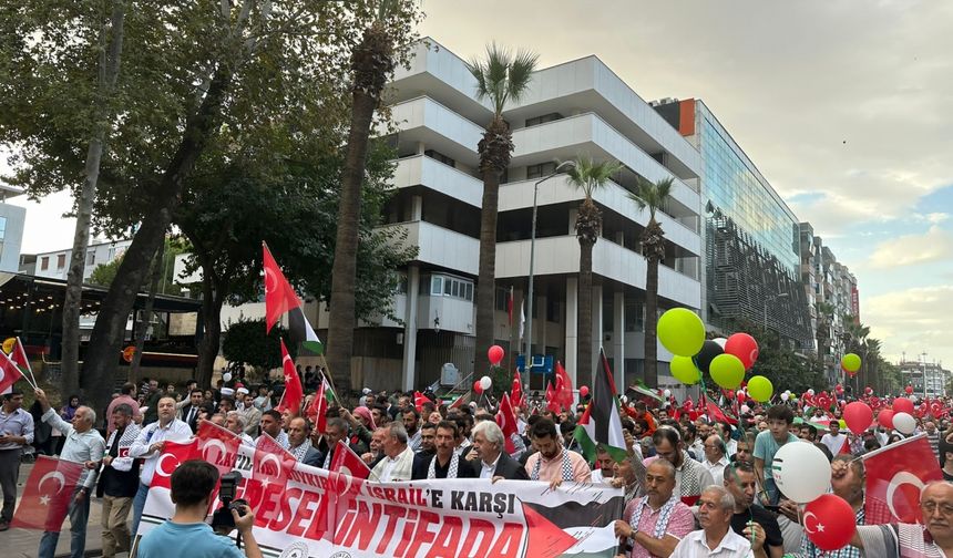 Denizli'de, İsrail'in Filistin'e yönelik saldırıları protesto edildi