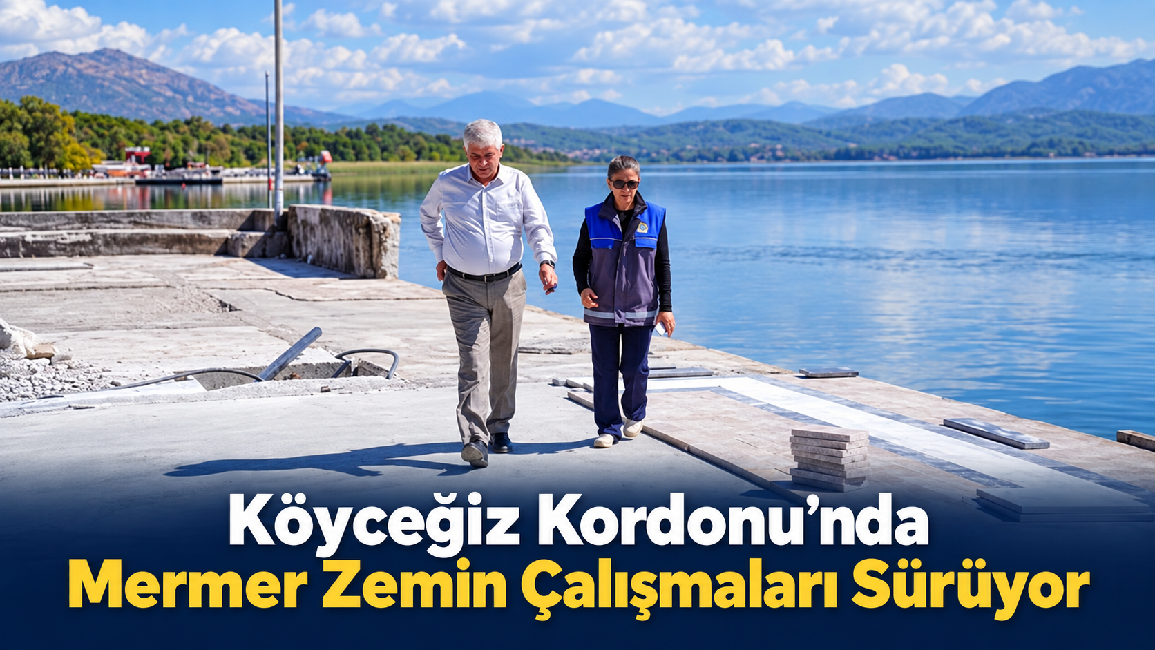 Kordonda Mermer Zemin Çalışmaları Sürüyor